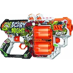 Игрушечный детский пистолет мех. с двойным барабаном и мягким. патронами (12 шт.) (Ночь Страха)(31.5 х 18.5см)