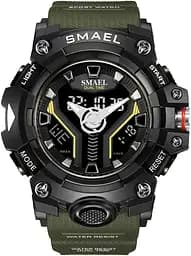 Годинник наручний Smael 8075 з подвійним дисплеєм Army Green (17783)