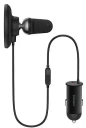 Бездротовий автомобільний зарядний пристрій Baseus CW01 MagSafe Wireless Charging 15 W (+ АЗП USB 25W) C40141000111-01 Black - мініатюра 2