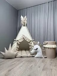 Вігвам для дівчинки Чудовий замок 13 з матрасиком БОНБОН та кошиком для іграшок Повний комплект 0553 - мініатюра 4