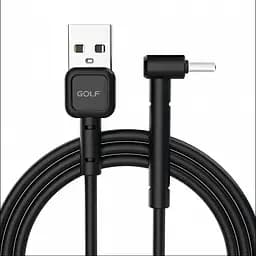 Кабель зарядный GOLF GC-69 Type-C L 1м, 3A, черный, угловой штекер