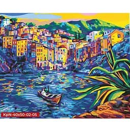 Картина за номерами Danko Toys Місто біля річки KpNe-40х50-02-05 40x50 см