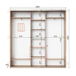 Шафа-купе Idea серія 2 230 x 45 x 240 см Дуб сонома - мініатюра 2