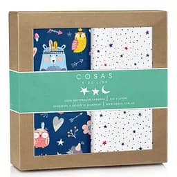 Пелюшки багаторазові Cosas дитячі B&R Animals 2 шт., 80х100 см, блакитні