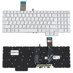 Клавіатура для ноутбука LENOVO (Legion: 5-15 series), rus, white, підсвічування клавіш, без кадру