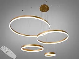 Світлодіодна підвісна люстра D2485 золото 135Вт