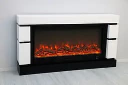 Електричний камін Logos Long 158 1500Вт Bluetooth звук потріскування дров White with black (10080144) - мініатюра 3