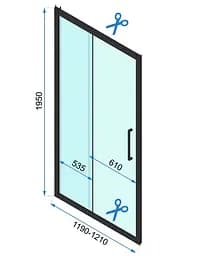 Душова кабіна Rea Rapid Slide 120x80 black пристінна REA-KPL-09880, Чорний матовий, Універсальна, прозрачний, Чорний матовий - мініатюра 6