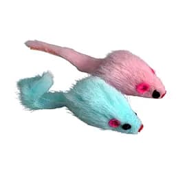 Іграшка для котів TatraPet Caty Funny плюшеві мишки рожева/блакитна 5 см 2 шт.