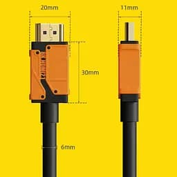 Кабель Hagibis HM04 HDMI to HDMI 2.1 3m Black/Orange (606539) [136953] - мініатюра 4
