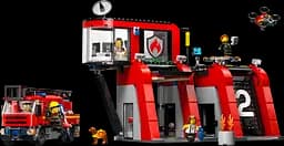 Конструктор LEGO City Пожежне депо з пожежною машиною 843 деталі (60414) - мініатюра 2