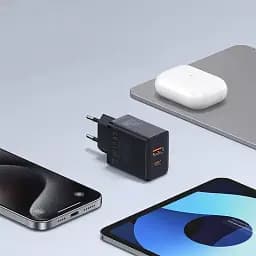 Мережевий зарядний пристрій Baseus Cube Fast Charger USB+Type-C 20 W P10111403113-00 Black - мініатюра 6