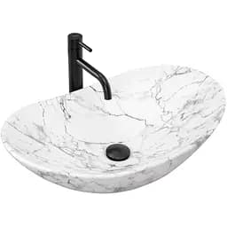 Умивальник Rea Royal накладний statuario marble matt REA-U8010, Мармур