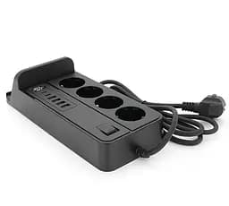 Сетевой фильтр-удлинитель Voltronic G-12, 4 Socket+4 USB 3,2А+2 Type-C +беспроводная зарядка, 2м, Black - мініатюра 4