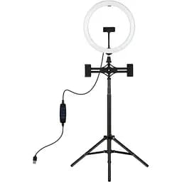 Кільцева USB LED лампа Puluz PKT3062B 11.8" + штатив 1.65 м