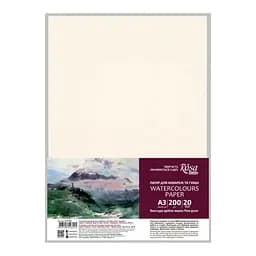 Папір для акварелі пакет А3 (29,7х42см) 200г/м2 20л Дрібне зерно ROSA Studio