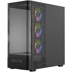 Корпус ModeCom VOLCANO AQ400 ARGB MIDI SIDE LCD 6,2” 4x120mm fans BLACK без БЖ ATX - мініатюра 3