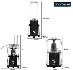 Кухонний комбайн Kumtel HFP-02 Inox&Black - мініатюра 3