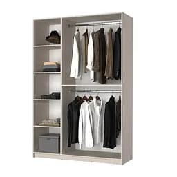 Шафа 3-дверна з антресоллю MebelStar Оскар ДСП BL-B, додаткова штанга 150x52x260 см Сіра мишка (MBS-4946) - мініатюра 2