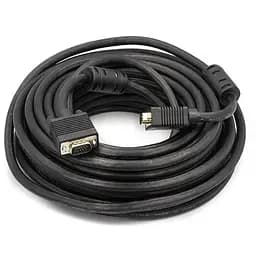 Відео кабель PowerPlant VGA-VGA, 15m, Double ferrites