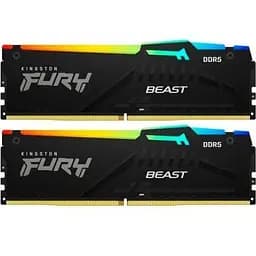 Модуль пам'яті для комп'ютера DDR5 16GB (2x8GB) 6000 MHz FURY Beast RGB Kingston Fury (ex.HyperX) (KF560C36BBEAK2-16)