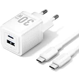 Зарядний пристрій 2xUSB 30W (USB-A/USB-C) + USB-C cable М-М White Vention - мініатюра 2