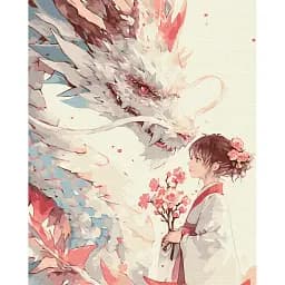 Картина по номерам Brushme Девочка и ее дракон 40x50 см