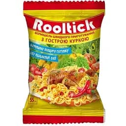 Вермішель швидкого приготування Rooltick зі смаком курки гостра 55 г