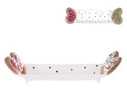 Блюдо сервірувальне новорічне BonaDi 834-391 Серце з печива кераміка 26,5x8x6,4 см Білий