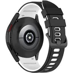 Ремінець для Samsung Galaxy Watch 5 Pro 45mm - чорно-білий ширина кріплення 20мм силікон Watchbands Ricco (W19-1WB69551119)