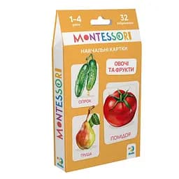 Дитячий набір навчальних карток Монтессорі "Овочі та фрукти" DoDo Toys 301232, 32 зображення