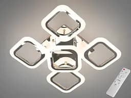 Багатофункціональна світлодіодна люстра на пульті, 60 Вт, хром