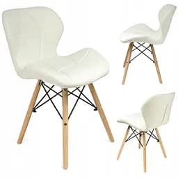 Кресло JUMI Scandinavian Design (эко-кожа) White