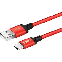 Кабель Hoco X14 Times speed Type-c charging cable L-1 м Черный Красный