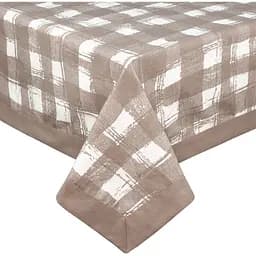 Скатертина Home Line з рамкою Клітинка капучино, 140х180см (158356)