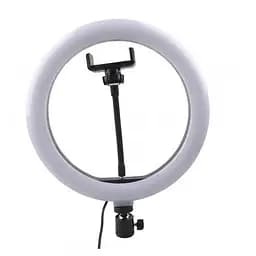 Кольцевая светодиодная лампа 26 см с зажимом для тел.