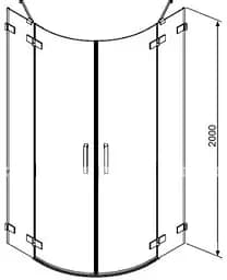 Душові двері Radaway Euphoria PDD 100, праві, скло прозоре (383003-01R) - мініатюра 3