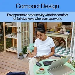 Клавіатура мембранна 350 Compact Multi-Device, 78key, BT, EN/UK, чорний HP teh0013842 - мініатюра 4