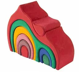 Конструктор деревянный NIC Дом Габли большой, красный (NIC523030)