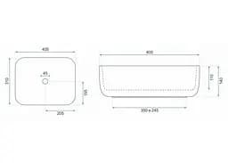 Умивальник Rea Demi Mini 40,5x31см прямокутний - накладний - білий глянцевий (REA-U5064) - мініатюра 6