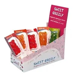 Шоубокс Асорті Мармелад на паличці Sweli Sweet grizzly 20 шт (5 смаківх4 шт)(апельсин, абрикос, вишня, полуниця, яблуко)