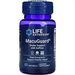 Натуральная добавка Life Extension MacuGuard Ocular Support with Saffron, 60 капсул