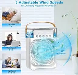 Портативный вентилятор Voltronic YT1712, увлажнение, подсветка, Air Cooler Fan Mix Color - мініатюра 6