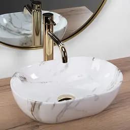 Умивальник Rea Amelia Mini 38x26 aiax shine (REA-U9107), Глянцева - мініатюра 2