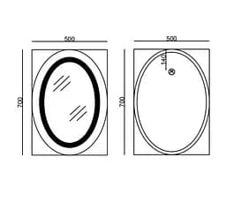 Дзеркало Mixxus Plain MV02-50x70 (годинник, LED-підсвічування, антизапотівання) (MI6010) - мініатюра 5