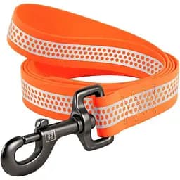 Повідець для собак Waudog Waterproof, водостійкий, світловідбиваючий, L-XXL, 122х2,5 см, помаранчевий