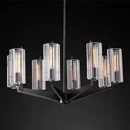 Люстра дизайнерская с прозрачными плафонами ABBY Line.F Количество ламп 8