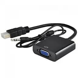 Конвертер відеосигналу HDMI to VGA + аудіо Чорний