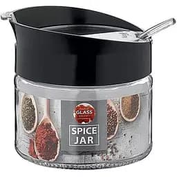 Емкость для специй Vittora VT-161004 с ложкой 300 мл, черная (126047)