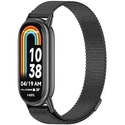 Ремешок металлический Mijobs миланское плетение для фитнес браслета Xiaomi Mi Smart Band 8 Black